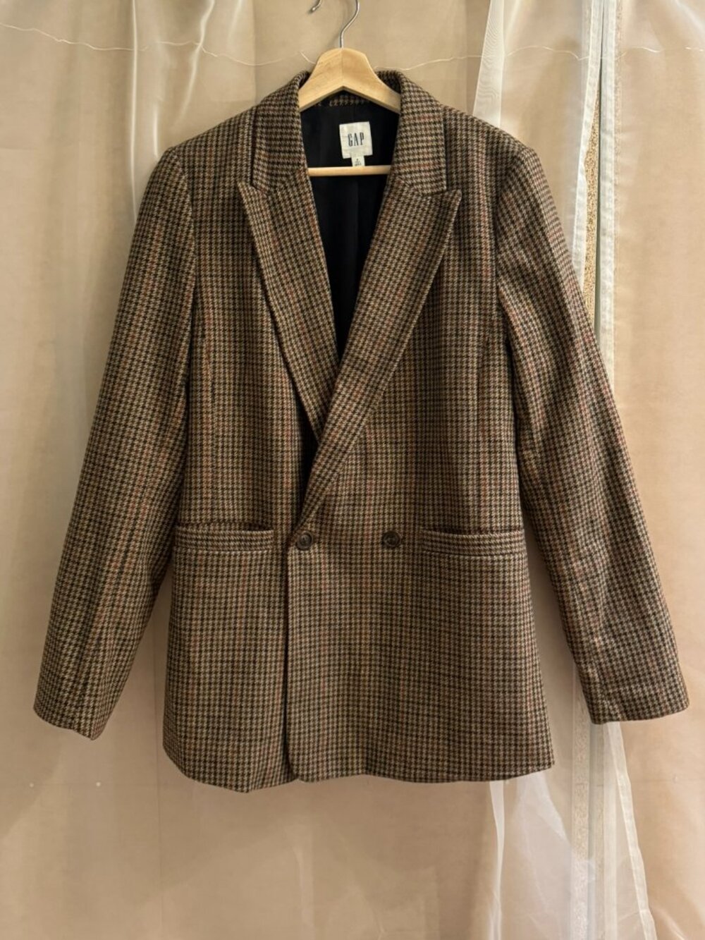 GAP Women's Tall Wool Houndstooth Blazer